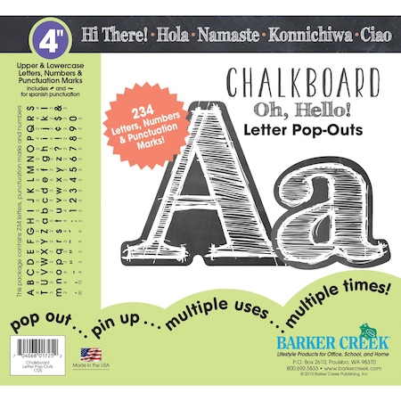 Chalkboard 4 Letter Pop-Outs, 234 Characters/Set